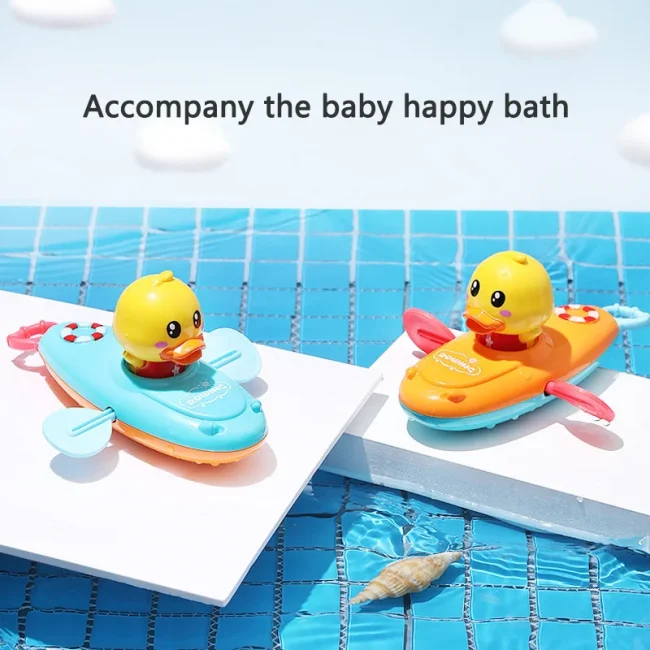 1 Pc Baby Bath Toys Little Yellow Duck Kayak Toy Swimming Pool Bathroom Toy Игрушки Для Детей Іграшки Для Вани Patito De Hule 4