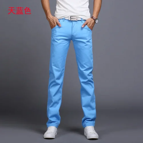 Spring autumn New Casual Pants Men Cotton Slim Fit Chinos Fashion Trousers Male Brand Clothing 9 colors Plus Size 28-38 5