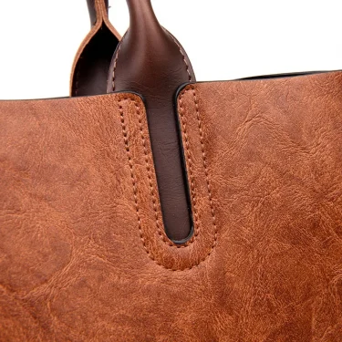 Vintage OIL SKIN Leather Big Casual Tote women bags High Quality Women's Handbags Shoulder Crossbody Bag Messenger Bags sac 5