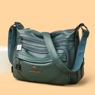 Multiple pockets Soft Leather Hand Bags For Women Luxury Handbags Women Bags Designer Shoulder Crossbody Bags with free shipping 2