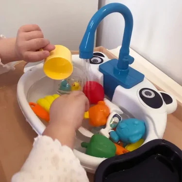 Kids Kitchen Sink Toys Electric Dishwasher Playing Toy with Running Water Pretend Play Food Fishing Toy Role Playing Girls Gift 3