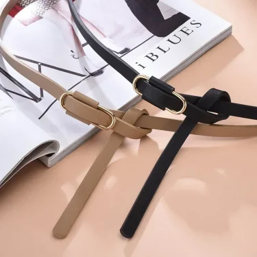 New Thin Beautiful PU Belts Women's Fashionable Belts Woman Dress Coat Apparel Accessories 3