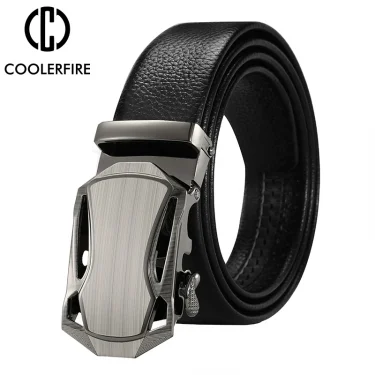 Men Belt Metal Luxury Brand Automatic Buckle Leather High Quality Belts for Men Business Work Casual Strap ZDP001A 2