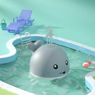 Electric Cartoon Whale Flashing Ball Water Squirting Sprinkler Baby Bath Toy Automatic Squirting Water Baby Bath Toy 3