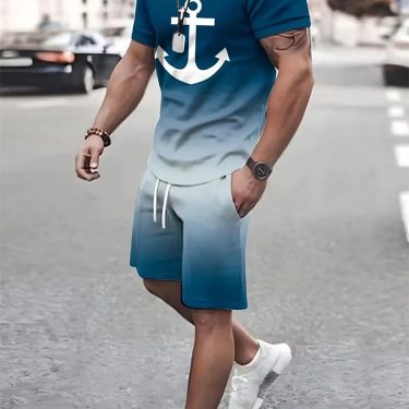 Men's T-shirt Pants Tracksuit 3D Print T Shirts Trousers Sets 2 Pieces Fashion Streetwear Male Oversized Suits Sportswea