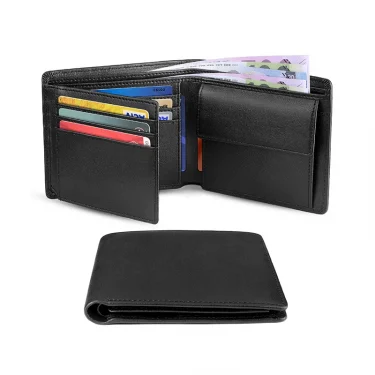 Wallets Mens Slim RFID Blocking Genuine Leather with Coin Pocket 2 Banknote Compartments 10 Credit Card Holders Wallet for Men 1