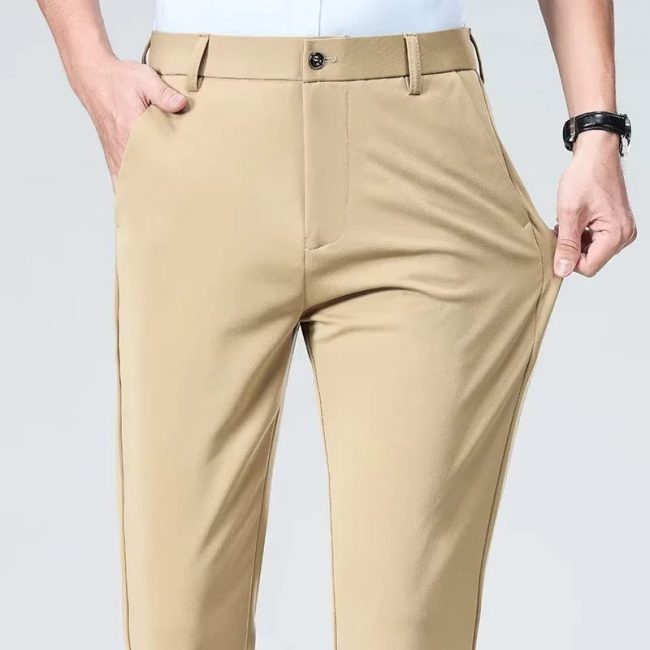 Men Suit Pants 2024 Elastic Slim Fit Dress Pants Business Solid Casual Loose Straight Leg Trouser Men Clothing Oversized 29-42