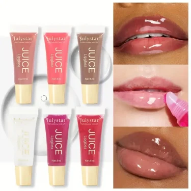 Watery Crystal Clear jelly Lip Oil Lip Balm Moisturizing And smoothingLip Lines Jelly Pout Lip Gloss Glass Lip Fruit Scent 4