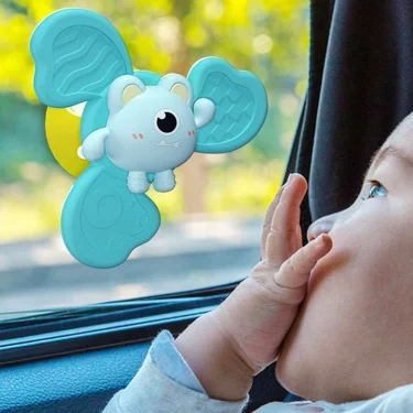 Baby Bath Toys Funny Bathing Sucker Spinner Suction Cup Cartoon Rattles Fidget Educational Toys For Children Boys Gift 2