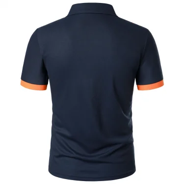 Men's 3D printed short sleeve and lapel short sleeve color matching fashion 3