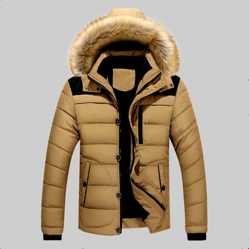 Male Warm Overcoat Wool Liner Coat Outerwear Thick Winter New Men Warm Cotton Jacket Coats Fur Collar Hooded Parka Down Jackets