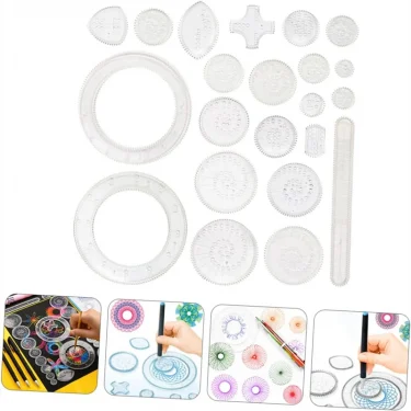 22/4/1PC Spirograph Ruler Drawing Scratch Painting Toys Interlocking Gears Wheels Painting Drawing Accessories Educational Toy 2