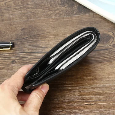Rfid Genuine Leather Mens Wallet with Coin Pocket Bussiness Designer Mens Leather Wallet 5