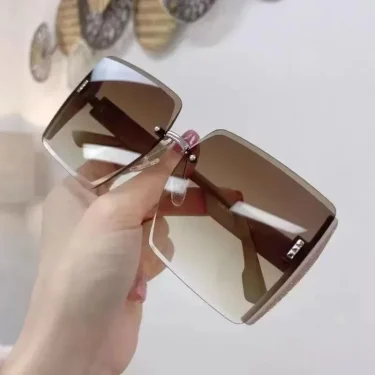 New Vintage Square Sunglasses Woman Classic Retro Gradient Mirror Frameless Sun Glasses Female Fashion Rimless Oculos De Sol 4
