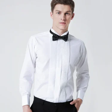 8XL Men's Wedding Shirt Men's Tuxedo dress shirt French Cufflinks Formal Men's Long Sleeve Shirt Slim Fit French Cuffs Shirt 4