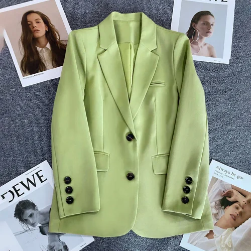 Elegant Office Lady Blazer Woman Fashion Long Sleeve Single Button Blazers New In Coats And Jackets Clothing Outerwears 1