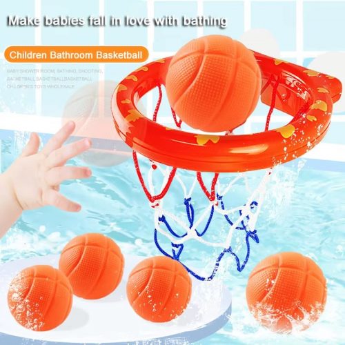 Baby Bath Toy Mini Shooting Basket Frame Toys Bathtub Shooting Basketball Play Water Game Toy Set with 3 Balls for Kids Children