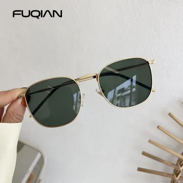 Fashion Metal Square Sunglasses Women Men Stylish Round Sun Glasses Ladies Retro Black Driving Shades UV400 2