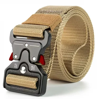Red Ears Plastic buckle tactical belt men's multifunctional military fan canvas belt outdoor faux nylon training waist belt 4