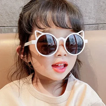 Girls Boys Cute Animal Cartoon Ears Sunglasses Outdoor Sun Protection Children Lovely Vintage Sunglasses Protection Classic Kids 2