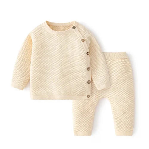 Baby Clothes Sets Ensembles Cotton Spring Newborn Boy Girl Infant Clothing Tops And Pants Knitted Sweater Baby Pajamas Sets 1