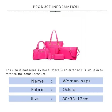 6 Sets Fashion Women Bag Oxford New Ladies Handbags Large Capacity Tote Bags Small Shoulder Bag for Women 6