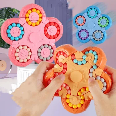 New Ten-sided Rotation Finger Magic Beans Spin Bead Puzzles Game Gyro Antistress Learning Educational Magic Disk For Children 2