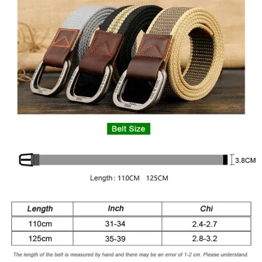 MEDYLA Belts For Men Double buckle Striped Adult Casual Men Knitted Belt Man Canvas Lengthen Strap 6