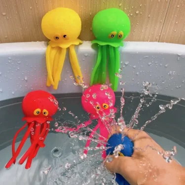 Baby Bath Toys Sponge Water Absorbing Octopus Squeezing Stress Relief Toys Summer Swimming Play Water Bath Toy for Children 2