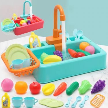 Kitchen Toy Plastic Dish Wash Sink Set Children Simulation Pretend Role Play Housework Kit Early Educational Toys for Children