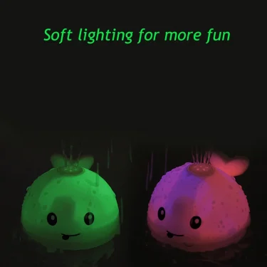 Electric Cartoon Whale Flashing Ball Water Squirting Sprinkler Baby Bath Toy Automatic Squirting Water Baby Bath Toy 5
