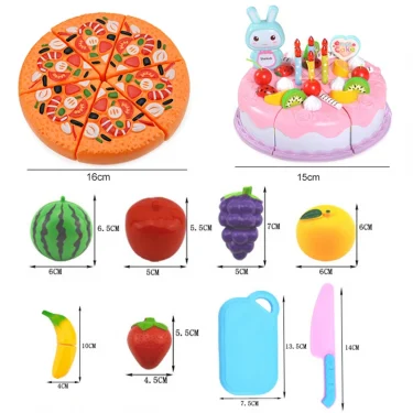 Children Pretend Goodies Play Simulated Kitchen Toys Plastic Cutting Food Kids Toy Object Cognition Boys Girl Birthday Gifts TMZ 2