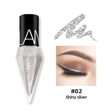 New Professional Shiny Eye Liners Cosmetics for Women Pigment Silver Rose Gold Color Liquid Glitter Eyeliner Cheap Makeup 6