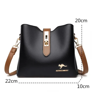 Luxury PU Leather Handbag Fashion Designer Pure Color Simple Women's Shoulder Bag Large-Capacity Casual Diagonal Woman Tote Bags 4