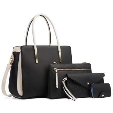 TRAVEASY 2024 Designer Bags Luxury 4 Pcs Set Women's Shoulder Bag Candy Color Hard PU Leather Elegant Ladies Purses and Handbags 5