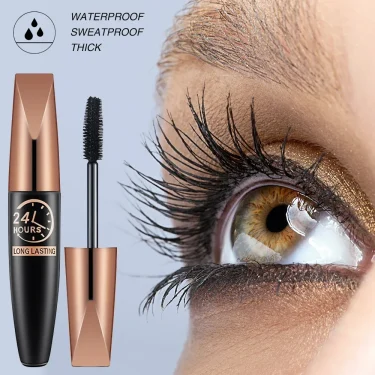5D Waterproof Mascara Lengthens Eyelashes Extension Black Silk Fiber Mascara Female Makeup Cosmetic Waterproof Mascara 6