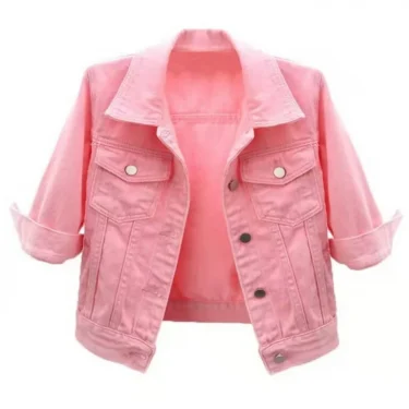 Women Denim Jacket Spring Autumn Short Coat Pink Jean Jackets Casual Tops Purple Yellow Purple Blue Loose Tops Lady Outerwear 3
