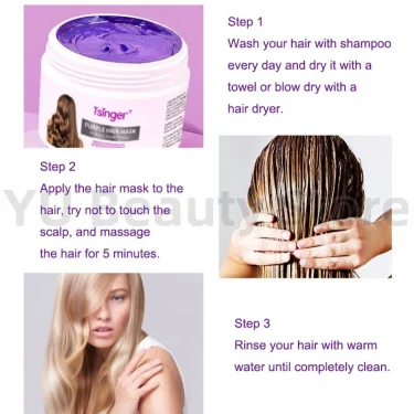 200ml Purple Repair Hair Mask Keratin Deep Nourishing Dry Frizzy Damaged Treatment Collagen Magical 5 Second Soft Shiny Care 5