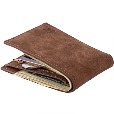 Wallet Men Leather Purse for Men Wallets with Zipper Card Holder Coin Pocket Male Money Bag Classic Monederos De Hombre 1