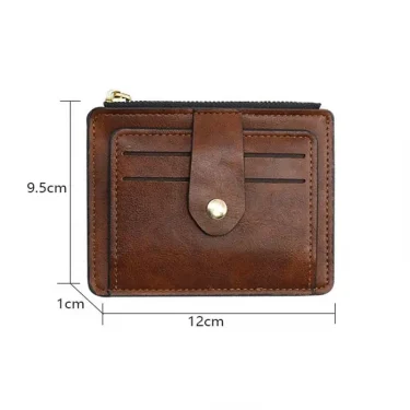 Luxury Small Men's Credit ID Card Holder Wallet Male Slim Leather Wallet with Coin Pocket Brand Designer Purse for Men Women 4