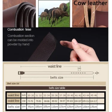 COOLERFIRE New Men genuine leather belts high quality vintage style male strap classic jeans leather belts for men 051 6