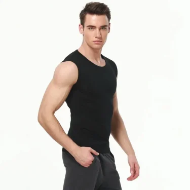 Men's Cotton Sleeveless Thin Vest Young MEN'S Wide Shoulder Sports Fitness Slim Vest Thin Joker Tight Vest 2