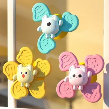 Baby Bath Toys Funny Bathing Sucker Spinner Suction Cup Cartoon Rattles Fidget Educational Toys For Children Boys Gift 1