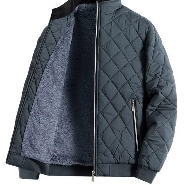Winter Cold-proof Jacket Men's Casual fleece-lined Thickened Zipper Quilted Padded Coat Men's Business Commuting Warm Parka