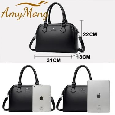 Multi-pocket Handbag Purses Genuine Cowhide Leather Shoulder Bag Luxury Designer Crossbody Messenger Sac Elegant Tote for Women 5