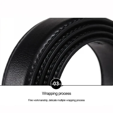 Fashion Lychee Pattern Men's Automatic Buckle Belts No Buckle Belt Men High Quality Belt Male Leather Strap Jeans 3.5cm Belts 5