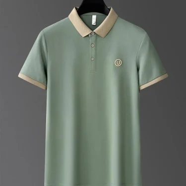 High quality short sleeve men's POLO shirt summer fashionable new gold thread embroidery top breathable casual T-shirt 5