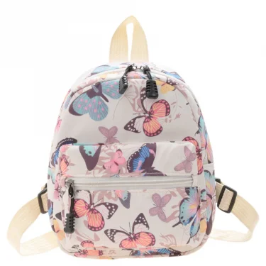 Fashionable Cute Girls Backpack Portable Mini Women Ladies Travel Shoulder Bag Canvas Things for Boy Schoolbag Floral Print 6