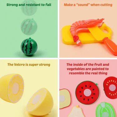 Children Toys Cutting Fruits and Vegetables Set for Kids Pretend Play Simulation Kitchen Toy Montessori Baby Toys for Girls Boys 4