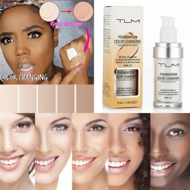 TLM Foundation Magic Color Changing Foundation Liquid Soft Matte Long Lasting Hydrating Makeup Base maquiagem 2